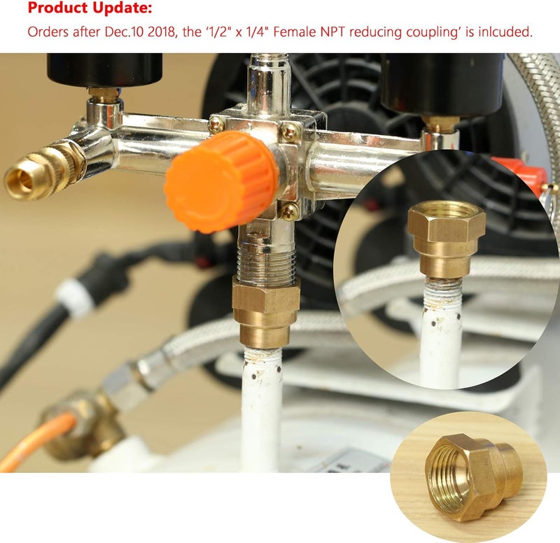 Secbolt Pressure Switch Manifold Regulator Gauges Air Compressor Pressure Switch Control Valve 90-120PSI (Vertical Switch) - Image 3
